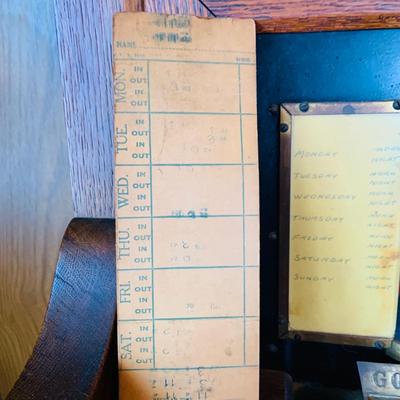 LOT 34: Antique Seth Thomas Time Recorder Clock -Time Card Machine