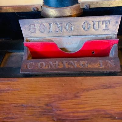 LOT 34: Antique Seth Thomas Time Recorder Clock -Time Card Machine