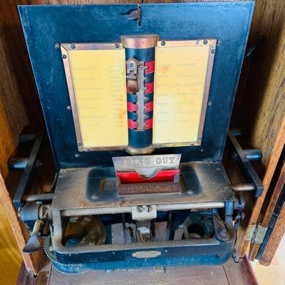 LOT 34: Antique Seth Thomas Time Recorder Clock -Time Card Machine