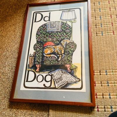 LOT 36: Set of Three Mary Azarian Hill Farm Alphabet Wall Art C, D and E