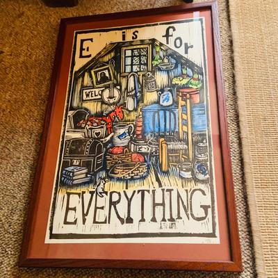 LOT 36: Set of Three Mary Azarian Hill Farm Alphabet Wall Art C, D and E