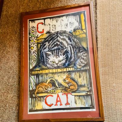 LOT 36: Set of Three Mary Azarian Hill Farm Alphabet Wall Art C, D and E