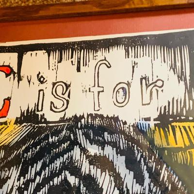 LOT 36: Set of Three Mary Azarian Hill Farm Alphabet Wall Art C, D and E