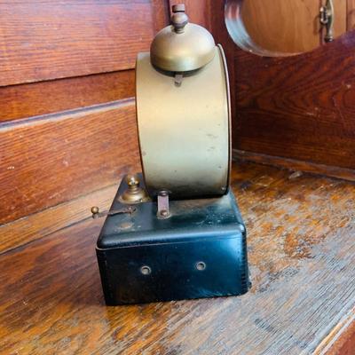 LOT 39: Vintage Possibly Handcrafted Early Twenth Century TIme Piece which Has a Gilbert Wind-up Alam Clock with Battery Operated Light