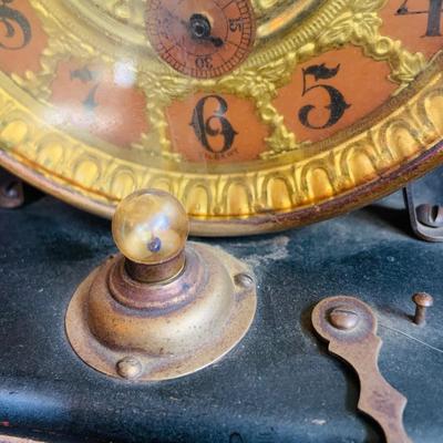 LOT 39: Vintage Possibly Handcrafted Early Twenth Century TIme Piece which Has a Gilbert Wind-up Alam Clock with Battery Operated Light