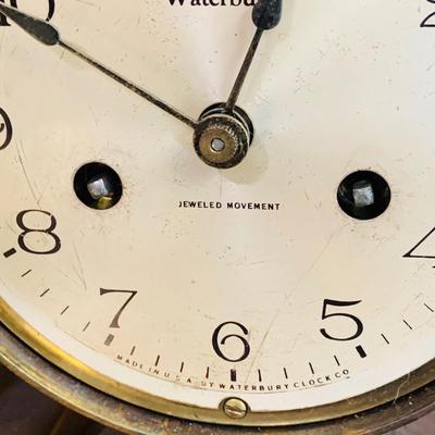 LOT 40: Vintage/Antique Waterbury Bronze Ship Bell Barometer, Clock and Therometer