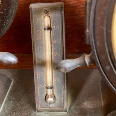 LOT 40: Vintage/Antique Waterbury Bronze Ship Bell Barometer, Clock and Therometer