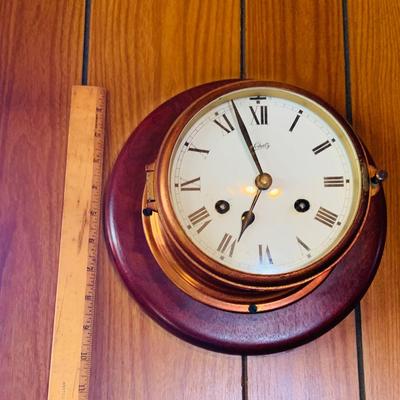 LOT 41: Antique/Vintage Schatz Mounted Copper Ship's Clock