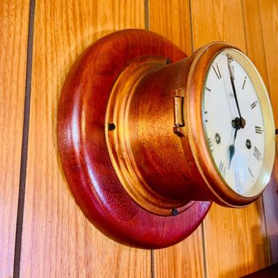 LOT 41: Antique/Vintage Schatz Mounted Copper Ship's Clock