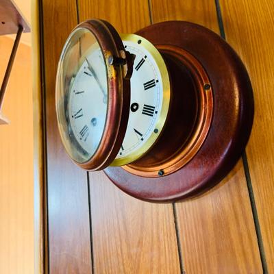 LOT 41: Antique/Vintage Schatz Mounted Copper Ship's Clock