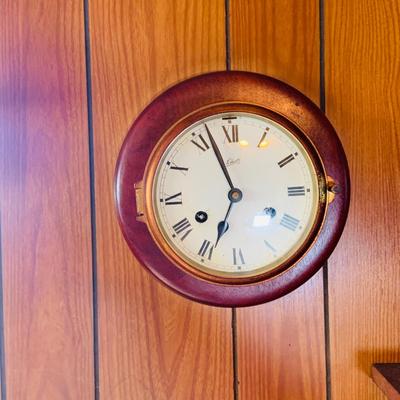 LOT 41: Antique/Vintage Schatz Mounted Copper Ship's Clock