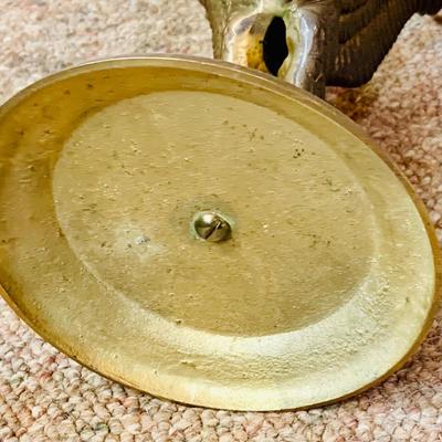 LOT 43: Wood Mounted Brass/Metal Eagles and a Brass Eagle Figure