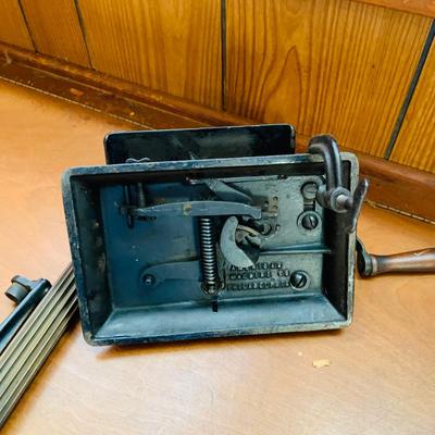 LOT 45: Antique Cast Iron Collar Crimper and Scale