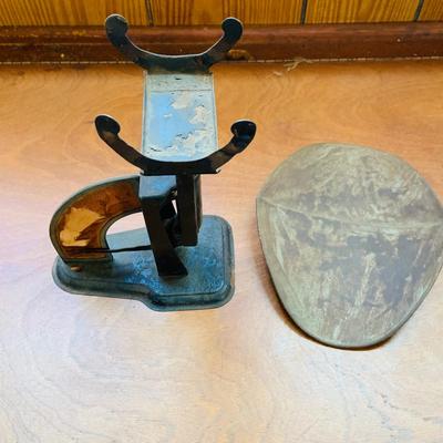 LOT 45: Antique Cast Iron Collar Crimper and Scale