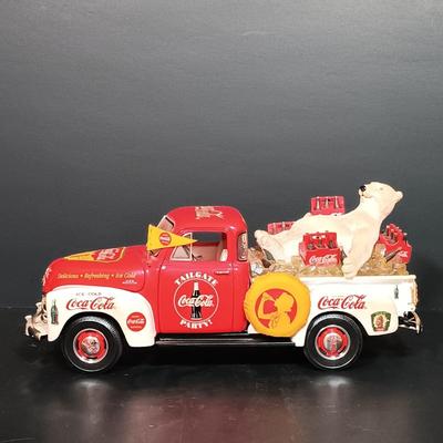 Canister. Danbury Mint Coca-Cola Soda Fountain Clock w/ Coca-Cola Bear Pickup Truck & 1931 Delivery Truck