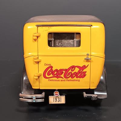 Canister. Danbury Mint Coca-Cola Soda Fountain Clock w/ Coca-Cola Bear Pickup Truck & 1931 Delivery Truck