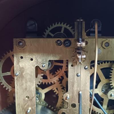 LOT 165: Sessions Wood Tambour Mantel Clock