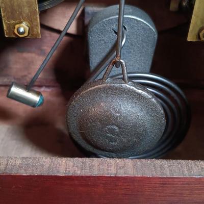 LOT 165: Sessions Wood Tambour Mantel Clock