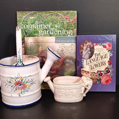 LOT 171: Lustreware Pixie Watering Can, IPC Co Portugal Ceramic Watering Can & More