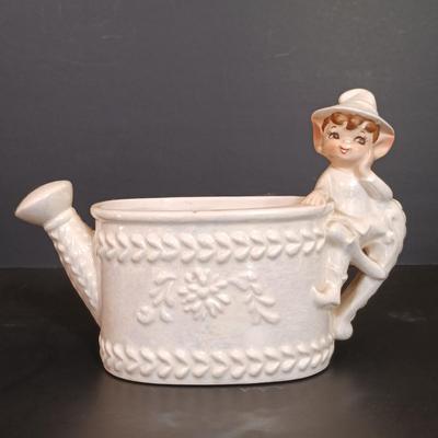 LOT 171: Lustreware Pixie Watering Can, IPC Co Portugal Ceramic Watering Can & More