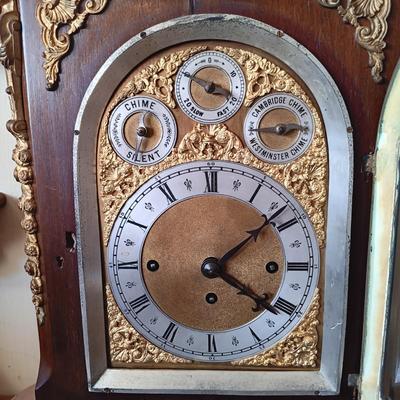 LOT 173: Antique Wood and Brass Bracket Clock