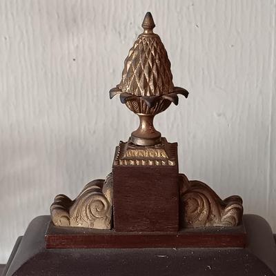 LOT 173: Antique Wood and Brass Bracket Clock