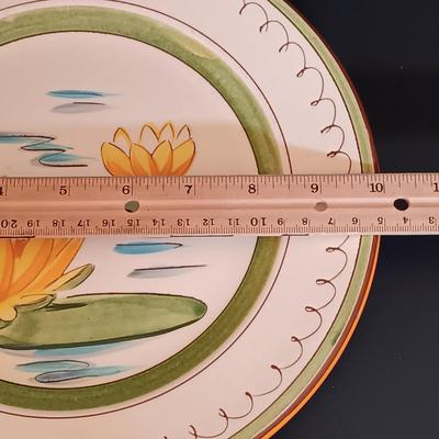 LOT 174: Stangl Pottery 'Water Lily' and 'Fruit' Plates w/ Signed and Numbered Mallony Ceramics Plate &...