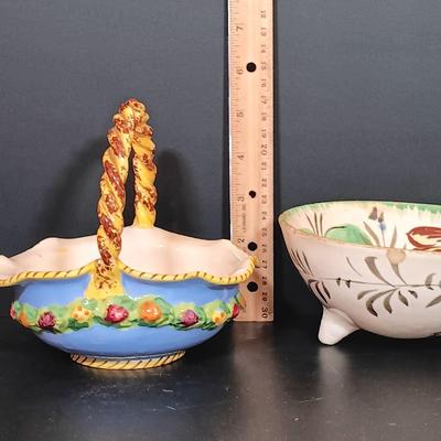 LOT 174: Stangl Pottery 'Water Lily' and 'Fruit' Plates w/ Signed and Numbered Mallony Ceramics Plate &...