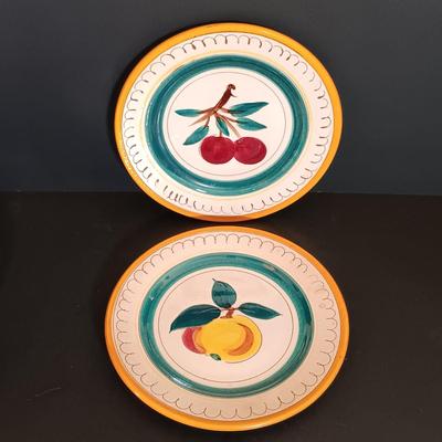 LOT 174: Stangl Pottery 'Water Lily' and 'Fruit' Plates w/ Signed and Numbered Mallony Ceramics Plate &...