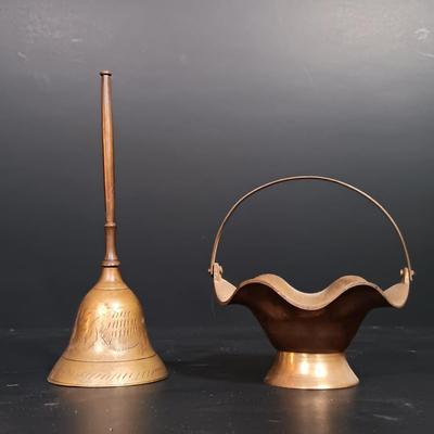 LOT 176: Electrified Brass Ship's Lantern with a Collection of Brass Decor & Lucite Paperweight