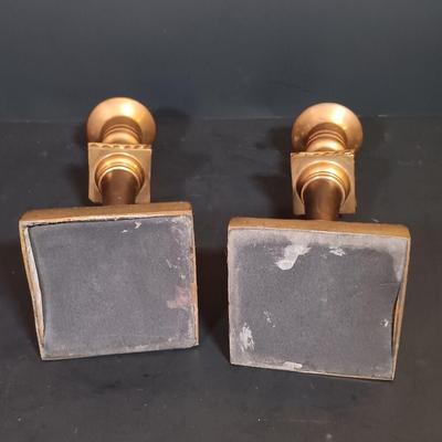 LOT 176: Electrified Brass Ship's Lantern with a Collection of Brass Decor & Lucite Paperweight