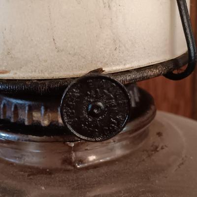 LOT 178: Pair of (2) Eagle Glass Oil Lamps w/ a 15" and 8" Glass Oil Lamp