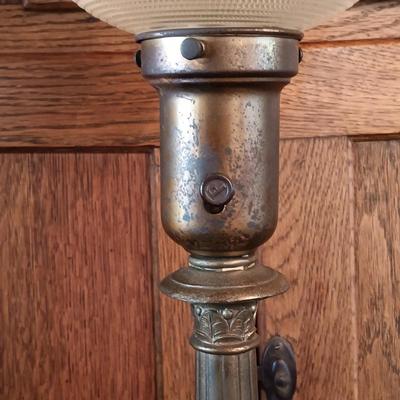 LOT 179: MCM Bronze-Tone Metal Table Lamp