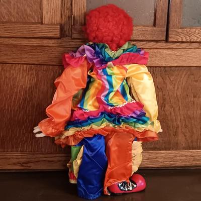 LOT 180: Cardinal Musical Clown Doll, Celluloid and Cloth Clown Doll, Frankel Porcelain Clown & More