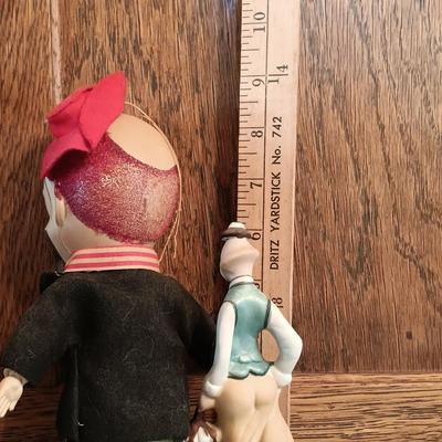 LOT 180: Cardinal Musical Clown Doll, Celluloid and Cloth Clown Doll, Frankel Porcelain Clown & More