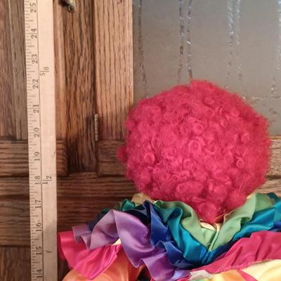 LOT 180: Cardinal Musical Clown Doll, Celluloid and Cloth Clown Doll, Frankel Porcelain Clown & More