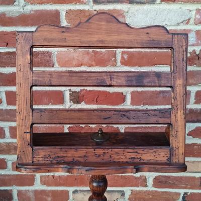 LOT 182: Antique Wood Music Stand with Violin & Bow