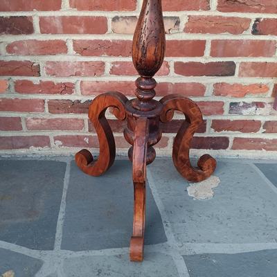 LOT 182: Antique Wood Music Stand with Violin & Bow