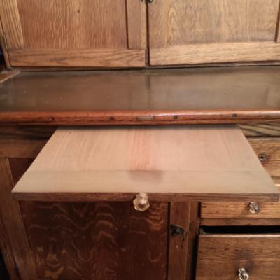 LOT 184: Antique Hoosier Kitchen Cabinet