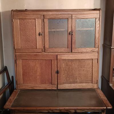 LOT 184: Antique Hoosier Kitchen Cabinet