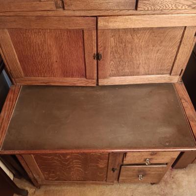 LOT 184: Antique Hoosier Kitchen Cabinet