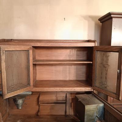 LOT 184: Antique Hoosier Kitchen Cabinet