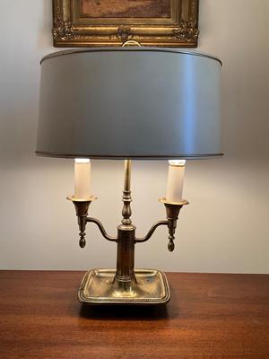 F1146 Vintage Brass Bouillotte Table Lamp