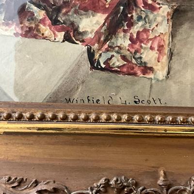 SR1165 Antique Watercolor Painting by Winfield L. Scott