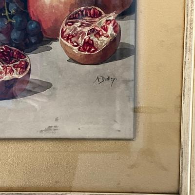 D1167 Antique Original Still Life Watercolor by Arthur Dudley / Giovanni Barbano