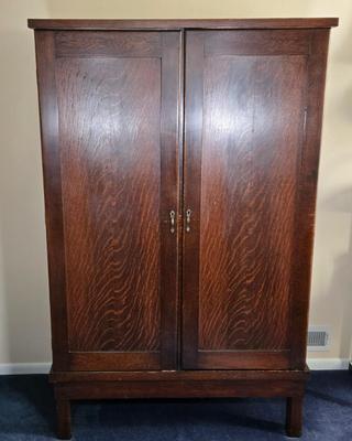 LOT 22L: Antique Solid Wood Armoire