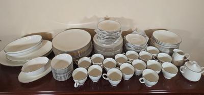 LOT 36D: Complete Set of Noritake Ivory China ; Lorelei Pattern with Some Extra Pieces
