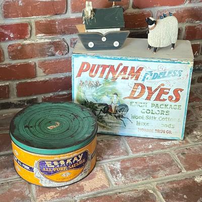 LOT 66F: Home Decor Lot - Vintage Tins and More