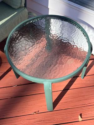 LOT 74P: Patio Furniture - Loveseat, Chairs w/ Cushions, Coffee Table, Accent Tables