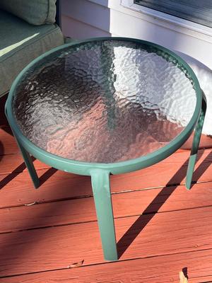 LOT 74P: Patio Furniture - Loveseat, Chairs w/ Cushions, Coffee Table, Accent Tables